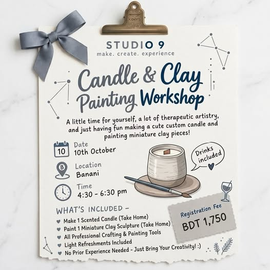 CANDLE AND CLAY PAINTING WORKSHOP!!!